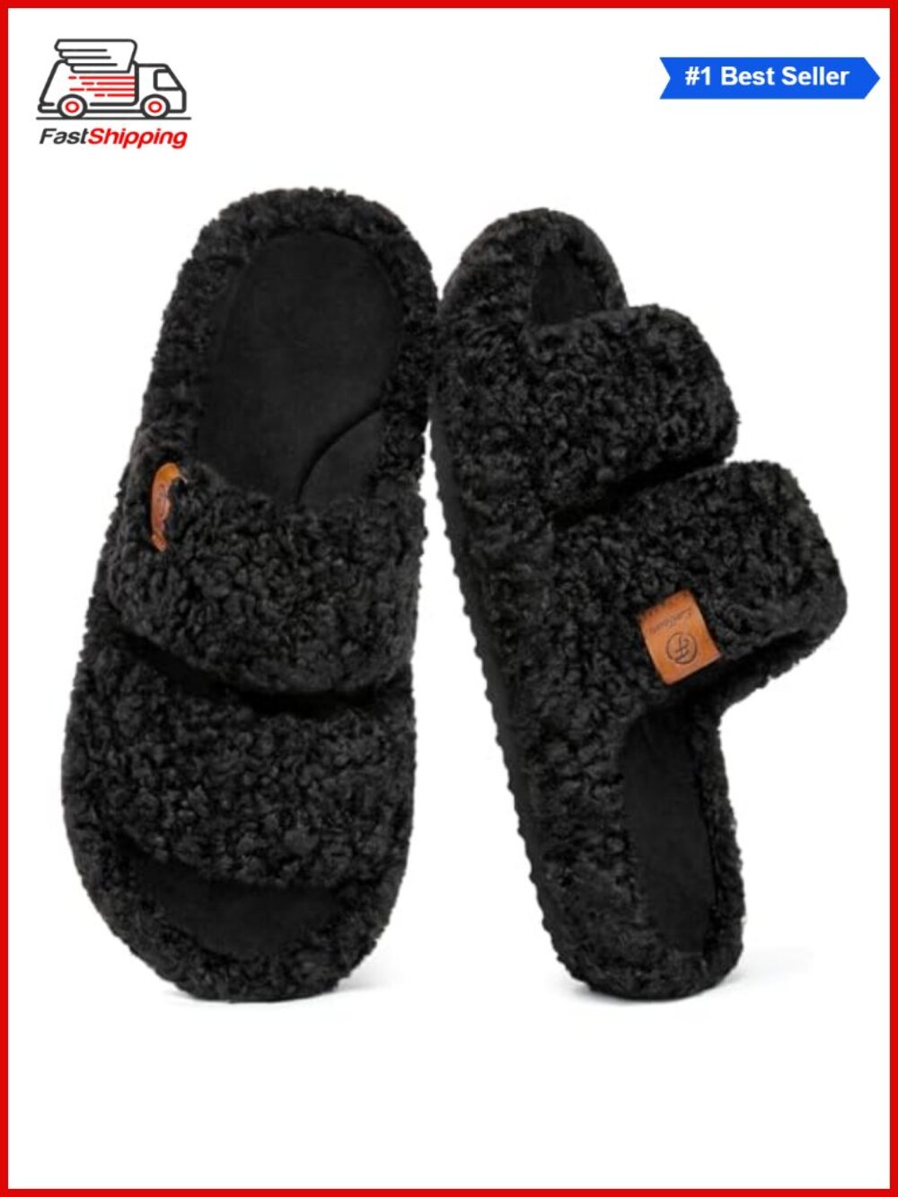 ✨ EverFoams Women's Fuzzy Open Toe Memory Foam Slippers